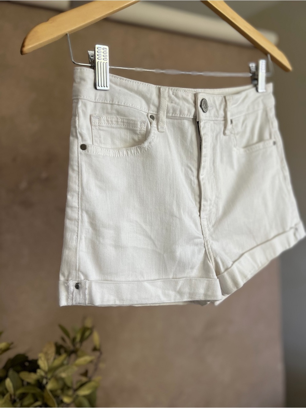 Forever 21 White Denim Euro-Summer Staple Women's Minimalist Capsule Shorts